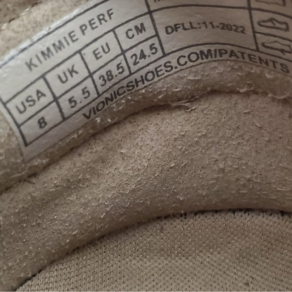 Vionic Size 8 KIMMIE PERF Gray Suede Slip on Loafer cut out detail pattern • - Picture 5 of 5